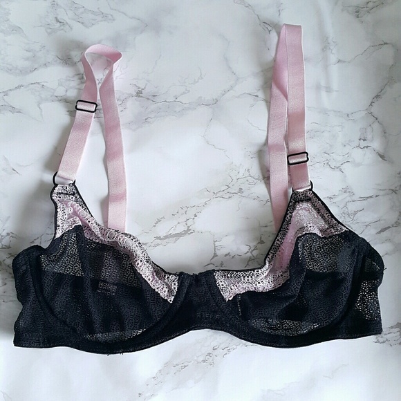 Contrast Sheer Demi Bra in Pink - Picture 4 of 8